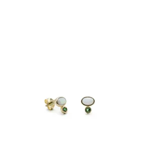 Pendientes De Piedras De Colores | Pendientes Pequeños | LINEARGENT Pendientes pequeños de plata diseño ópalo y aventurina