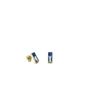 Pendientes De Piedras De Colores | Pendientes Pequeños | LINEARGENT Pendientes pequeños de plata diseño tonos azules