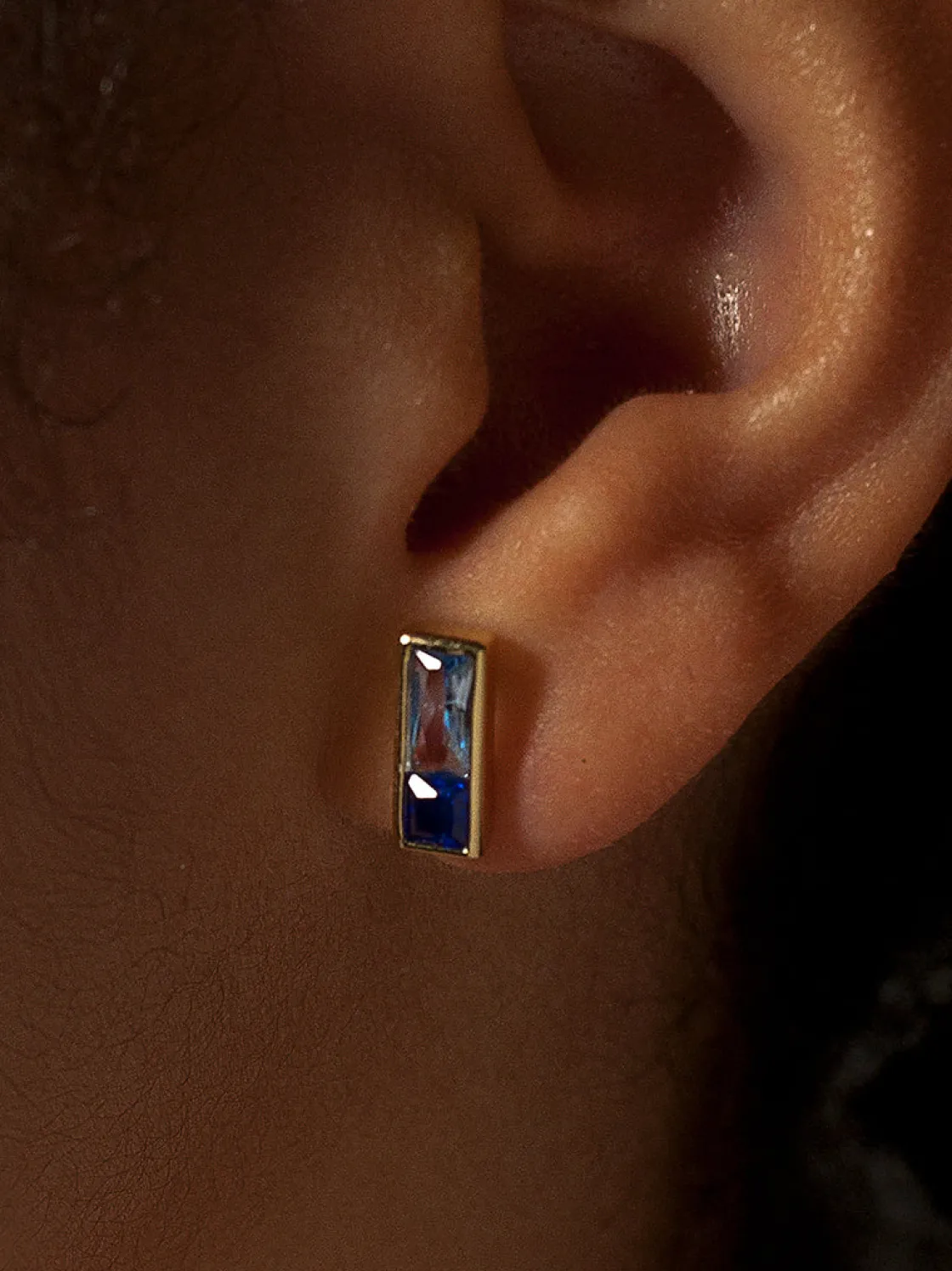 Pendientes De Piedras De Colores | Pendientes Pequeños | LINEARGENT Pendientes pequeños de plata diseño tonos azules