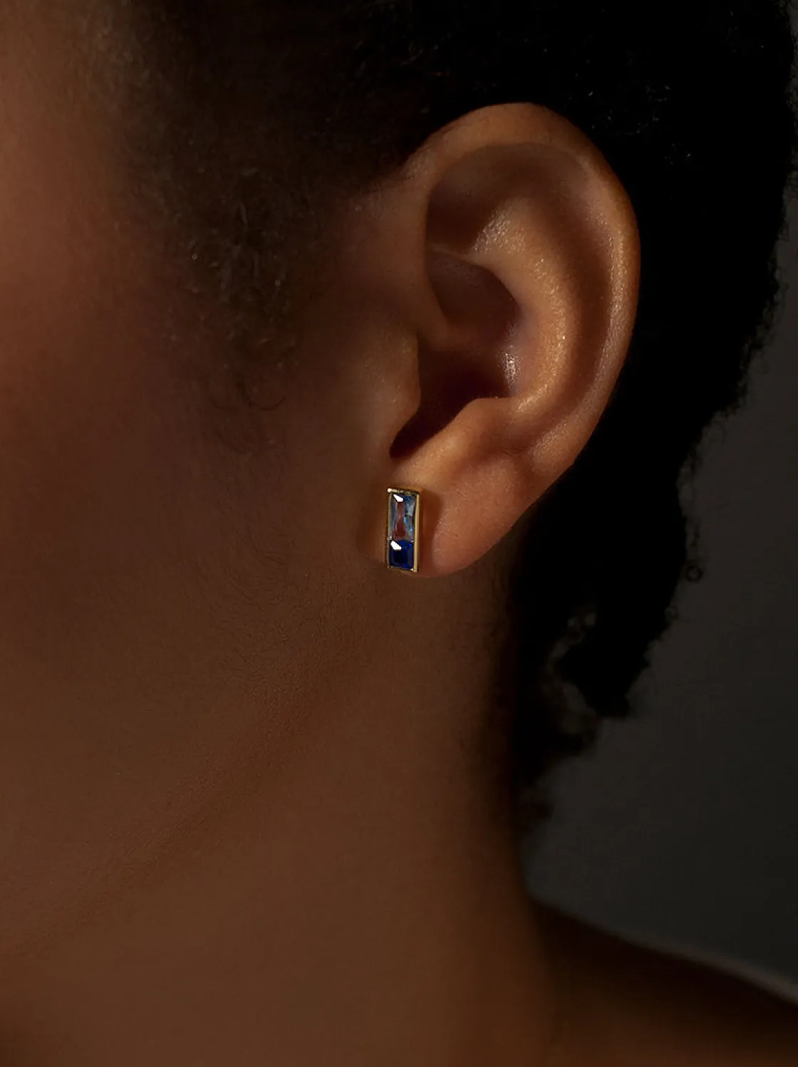 Pendientes De Piedras De Colores | Pendientes Pequeños | LINEARGENT Pendientes pequeños de plata diseño tonos azules