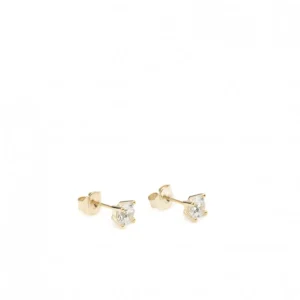 Pendientes Pequeños | LINEARGENT Pendientes pequeños diseño botón con circonita dorados