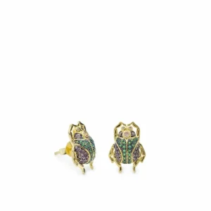 Pendientes Pequeños | LINEARGENT Pendientes pequeños motivo de escarabajo y circonitas