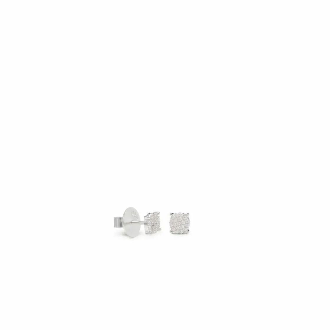 Pendientes Pequeños | LINEARGENT Pendientes pequeños plata brillantes círculo con 4 garras