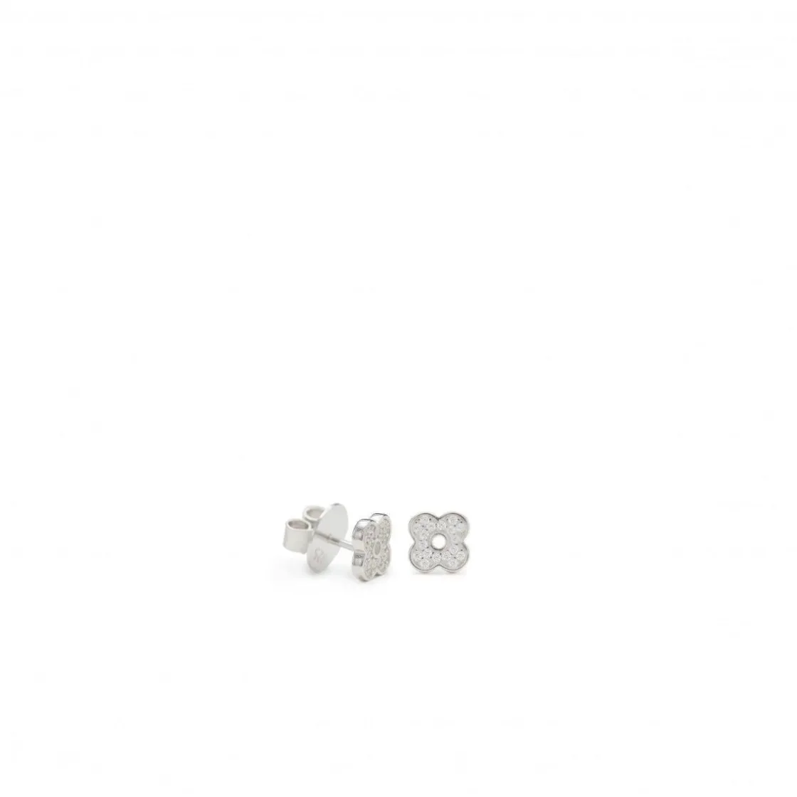 Pendientes Pequeños | LINEARGENT Pendientes pequeños plata brillantes silueta flor
