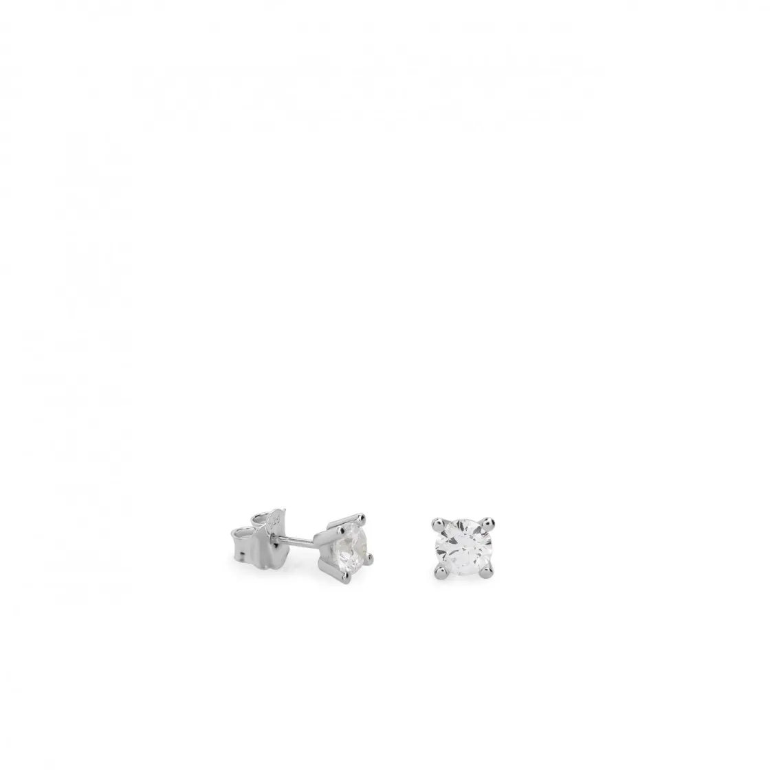 Pendientes Pequeños | LINEARGENT Pendientes pequeños plata diseño 4 garras con circonita
