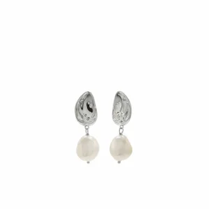 Pendientes Perlas | LINEARGENT Pendientes perla colgante diseño líquido irregular