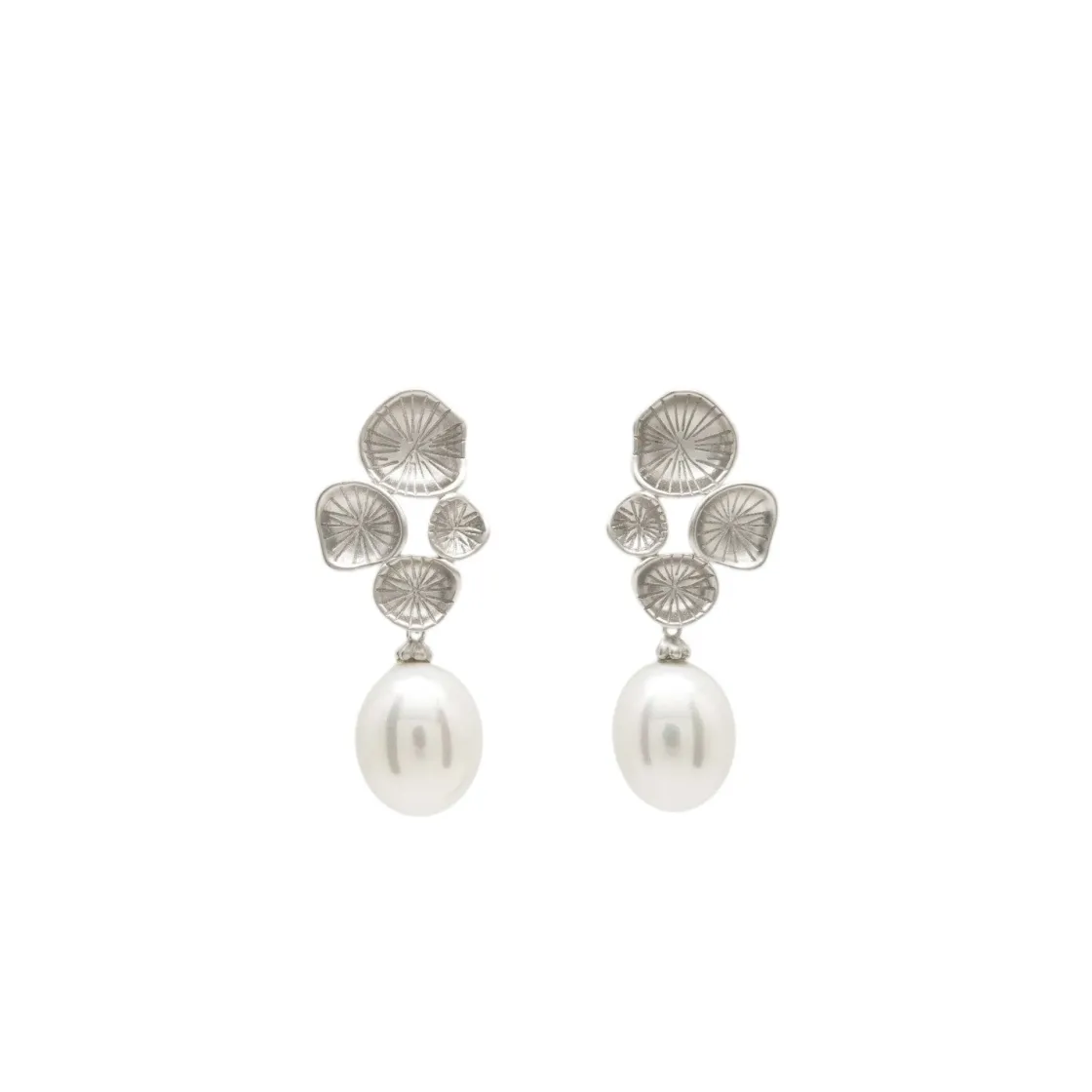 Pendientes Perlas | LINEARGENT Pendientes perla colgante diseño seta con perla