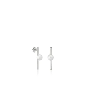 Pendientes Perlas | LINEARGENT Pendientes perla diseño minimalista con perla central