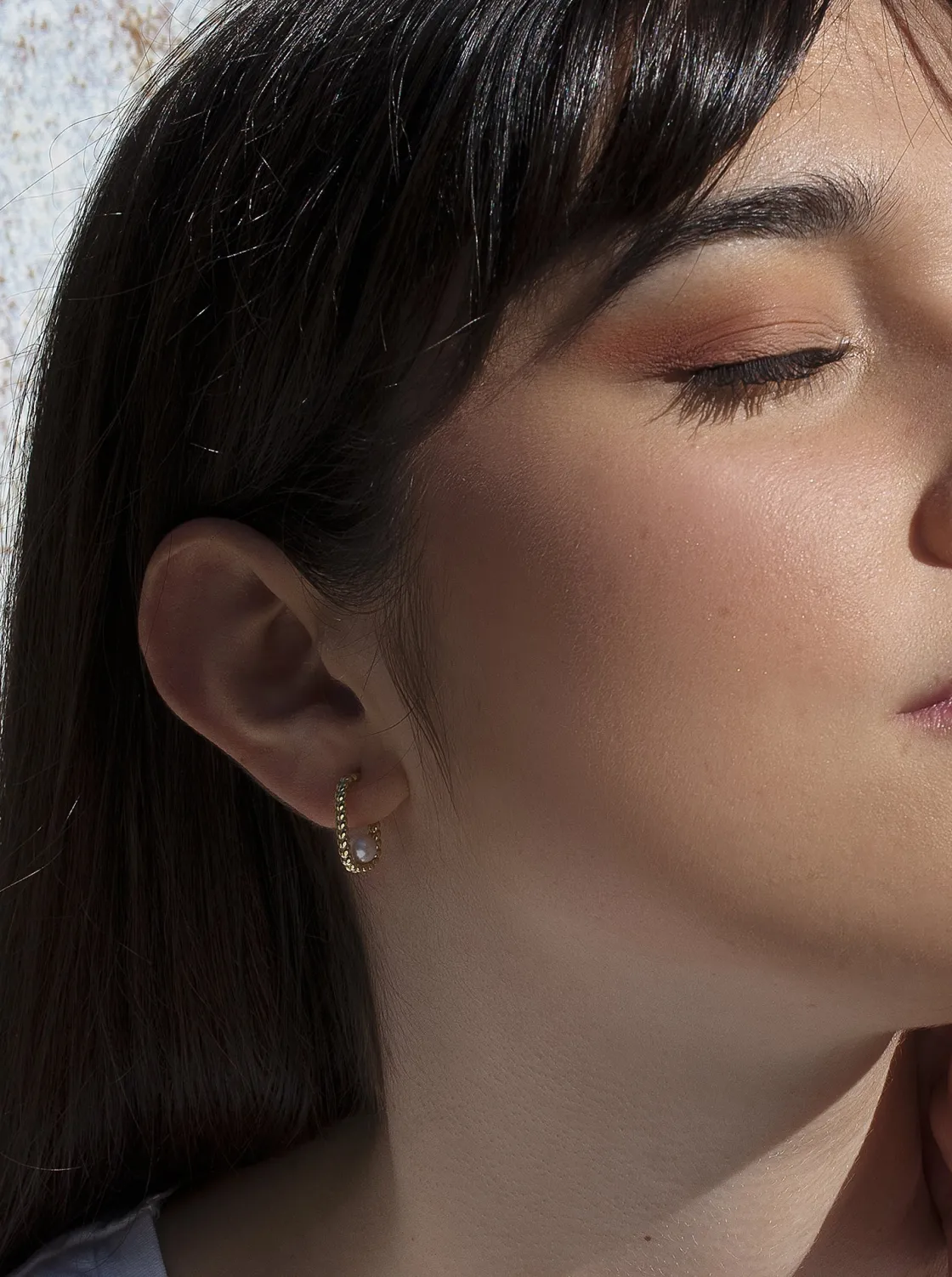 Pendientes Perlas | LINEARGENT Pendientes perlas de plata bañada en oro diseño espiga