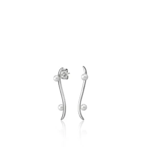 Pendientes Perlas | LINEARGENT Pendientes perlas de plata diseño perla en extremos