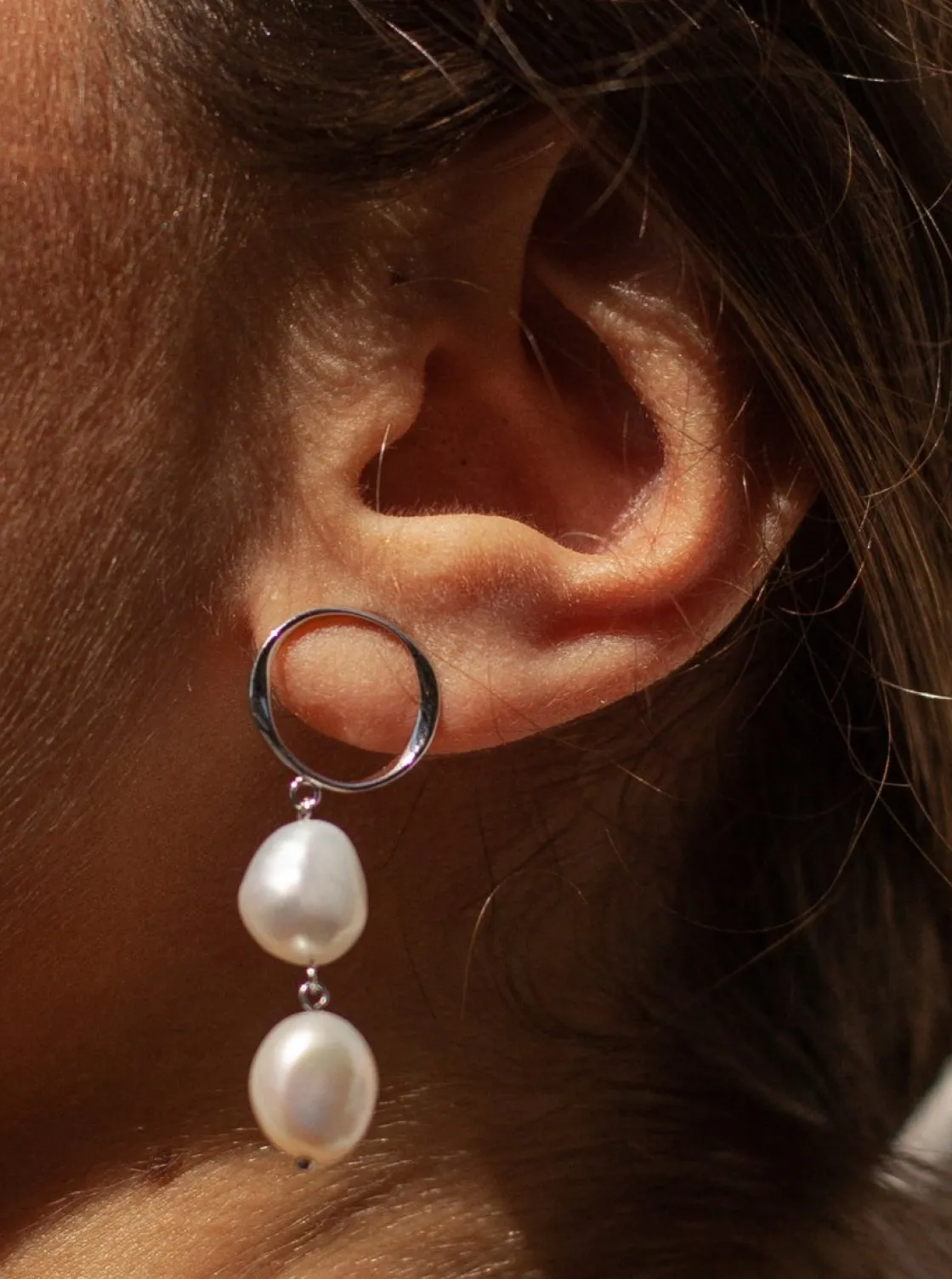 Pendientes Perlas | LINEARGENT Pendientes perlas diseño colgante desigual líquido