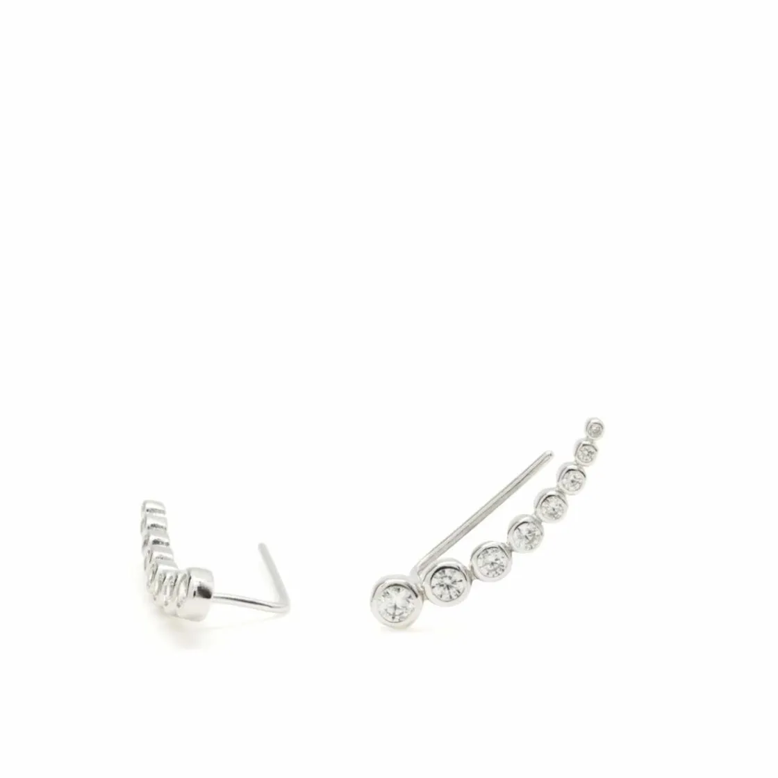 Pendientes Trepadores | LINEARGENT Pendientes trepadores de plata diseño circonitas brillantes crecientes