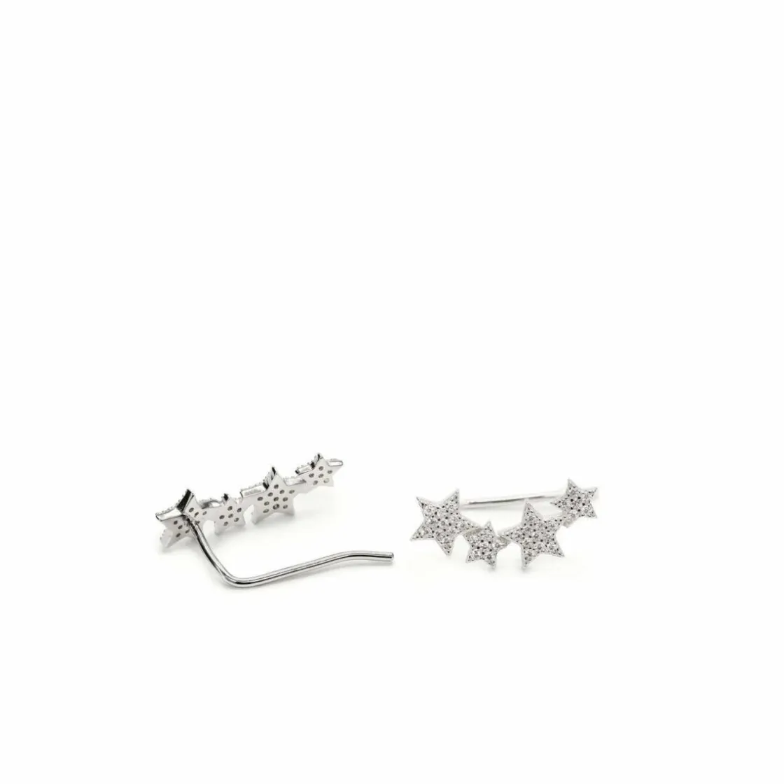 Pendientes Trepadores | LINEARGENT Pendientes trepadores de plata con motivo de estrellas con circonitas