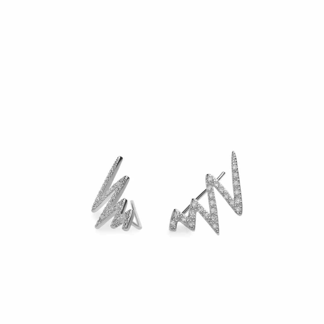 Pendientes Trepadores | LINEARGENT Pendientes trepadores de plata diseño zig zag