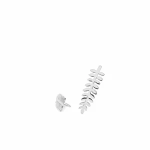 Pendientes Trepadores | LINEARGENT Pendientes trepadores de plata lisa diseño de hoja