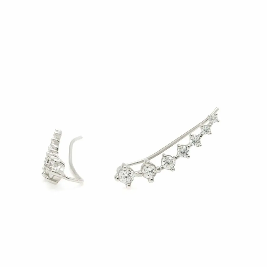 Pendientes Trepadores | LINEARGENT Pendientes trepadores de plata mujer diseño con circonitas