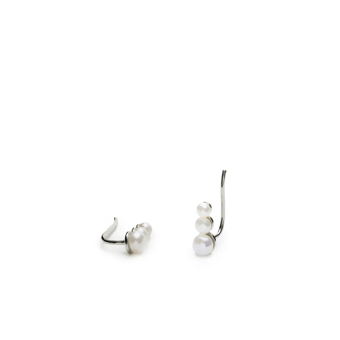 Pendientes Originales | Pendientes Trepadores | LINEARGENT Pendientes trepadores diseño de triple perla bañados en oro