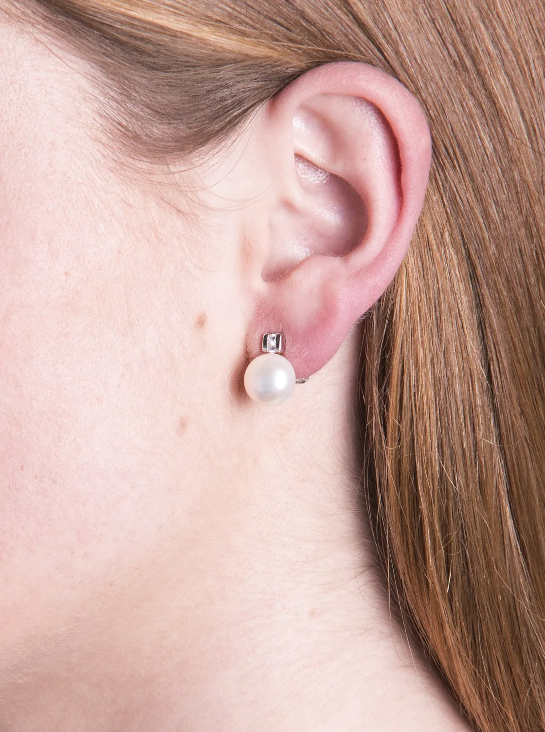 Pendientes Perlas | Pendientes Pequeños | LINEARGENT Pendientes tu y yo con perla y motivo de circonita