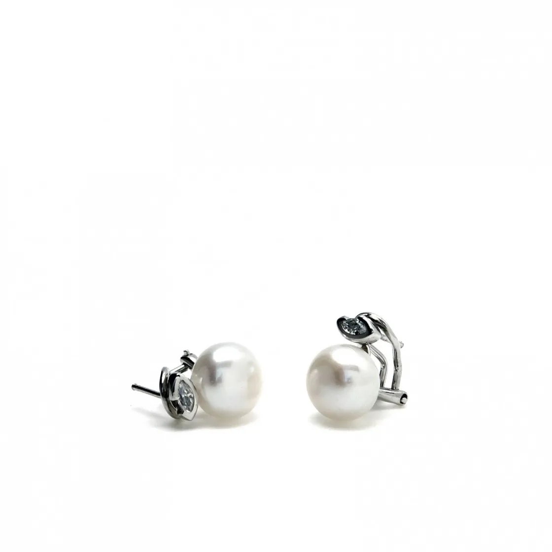 Pendientes Perlas | Pendientes Pequeños | LINEARGENT Pendientes tu y yo plata con perla y detalle ovalado