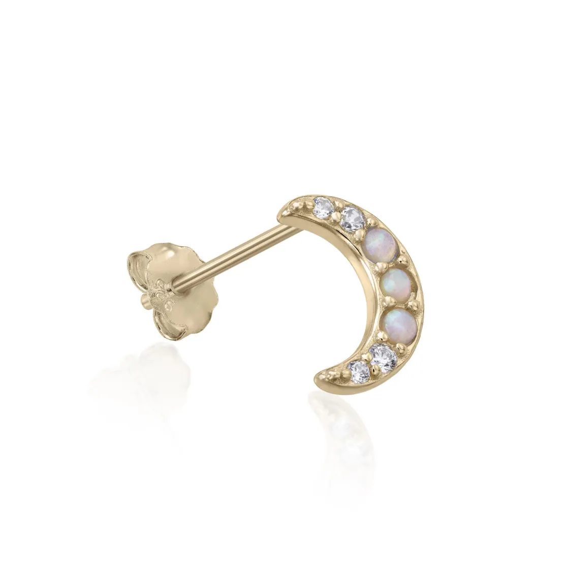 Segundo Pendiente | LINEARGENT Piercing de plata baño dorado con diseño luna