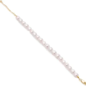 Pulseras Perlas | LINEARGENT Pulsera con perlas en plata diseño fino dorado