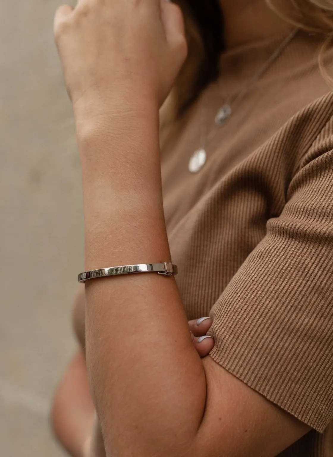 Pulseras Esclavas | LINEARGENT Pulsera esclava de plata lisa diseño fino