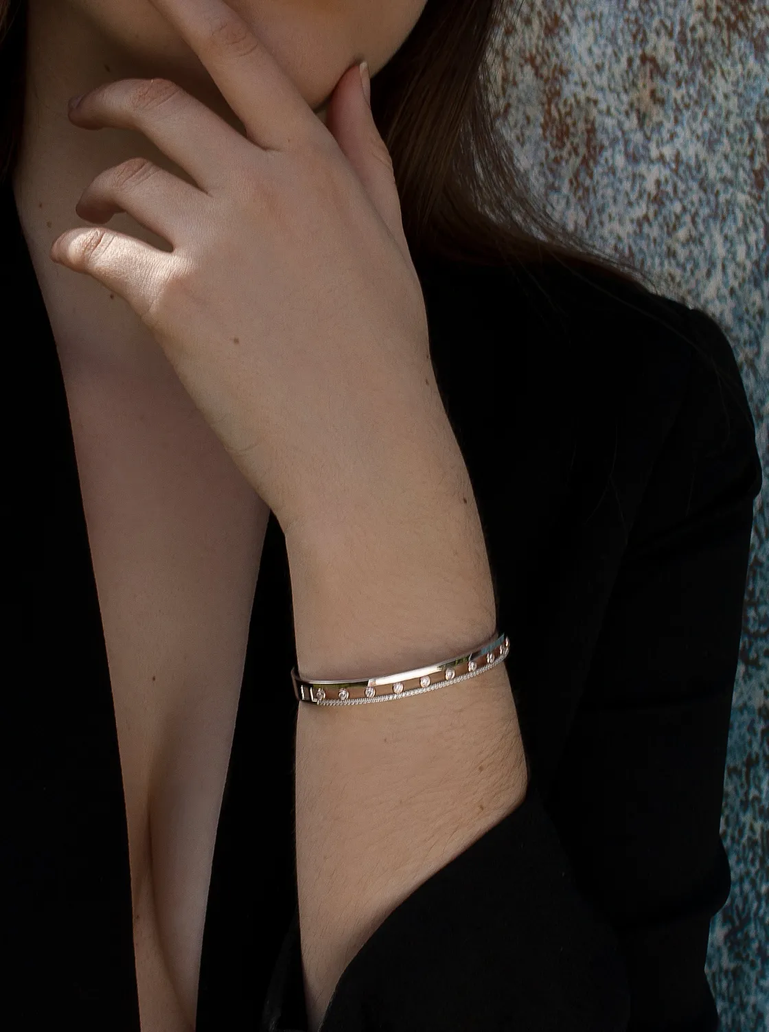 Pulseras Esclavas | LINEARGENT Pulsera esclava diseño bicolor con circonitas