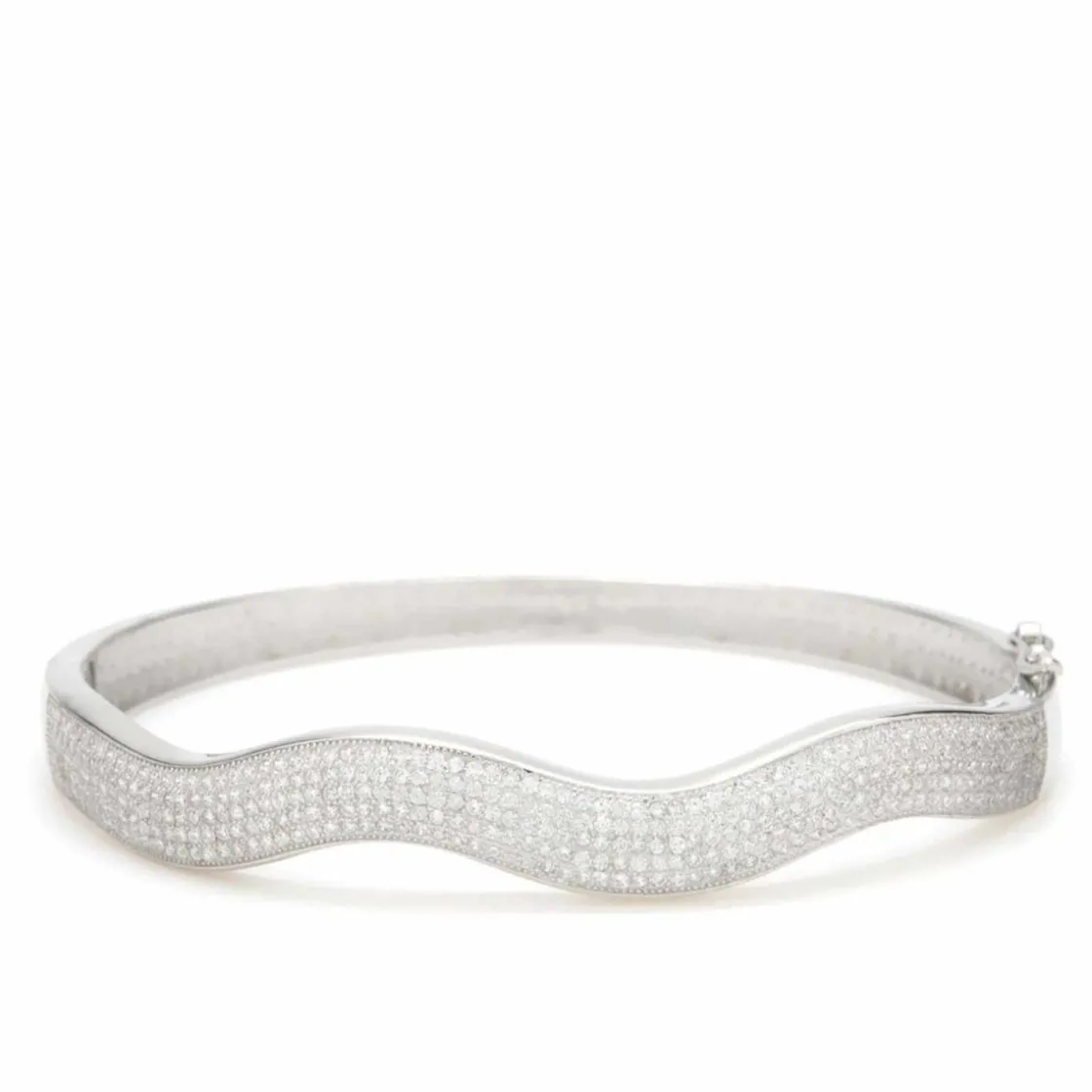 Pulseras Esclavas | LINEARGENT Pulsera esclava diseño fino ondulado y circonita