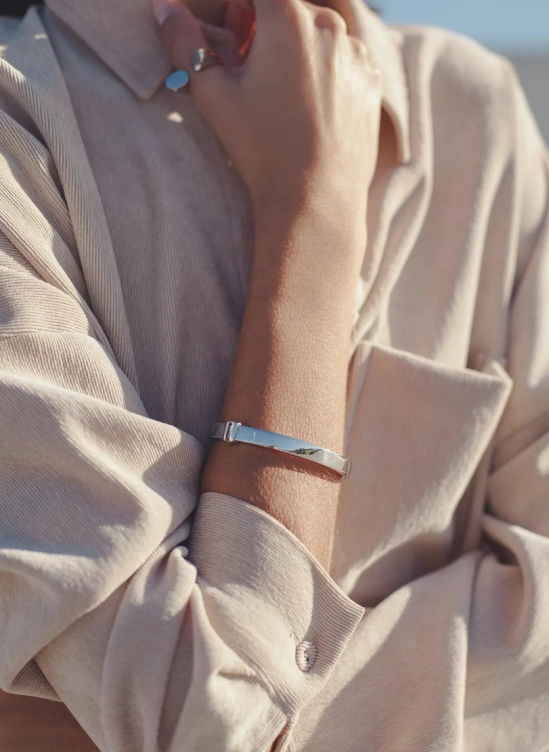 Pulseras Esclavas | LINEARGENT Pulsera esclava en plata lisa diseño básico