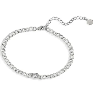 Pulsera Eslabones Plata | LINEARGENT Pulsera eslabones de plata con detalle de circonita