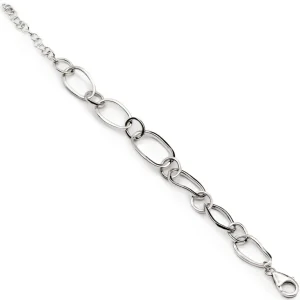 Pulsera Eslabones Plata | LINEARGENT Pulsera eslabones de plata diseño ovalado irregular