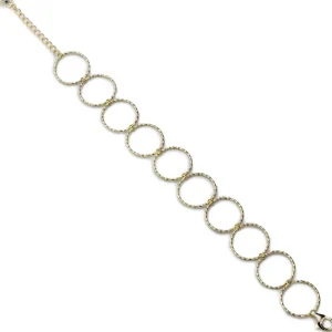 Pulsera Eslabones Plata | LINEARGENT Pulsera eslabones plata bañada en oro diseño aros estilo boho