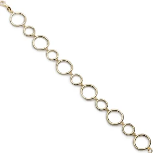 Pulsera Eslabones Plata | LINEARGENT Pulsera eslabones plata baño dorado diseño circular