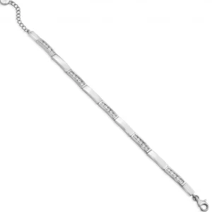 Pulsera Eslabones Plata | LINEARGENT Pulsera eslabones plata combinado de circonitas