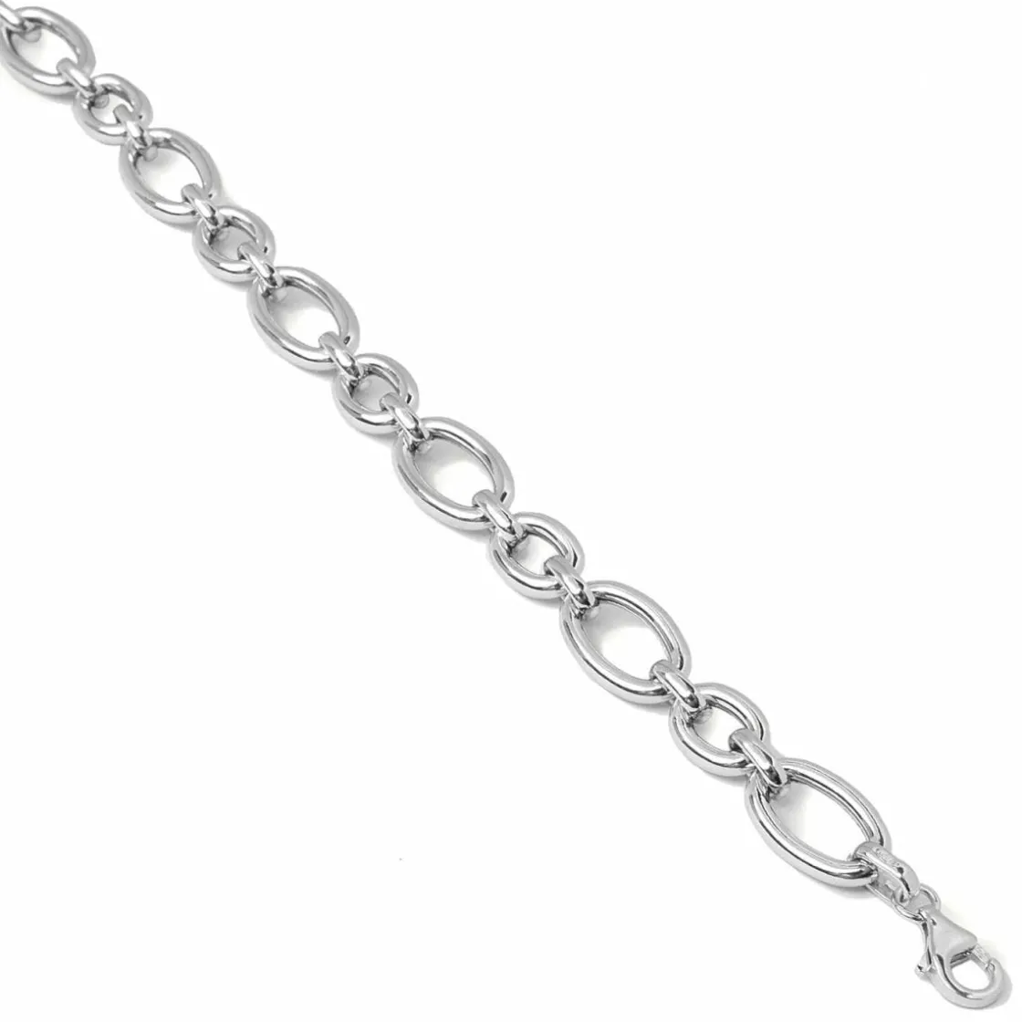 Pulsera Eslabones Plata | LINEARGENT Pulsera eslabones plata círculos tubulares y anchos