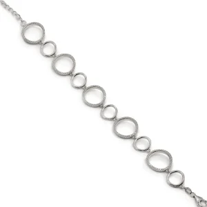 Pulsera Eslabones Plata | LINEARGENT Pulsera eslabones plata diseño circular con circonitas