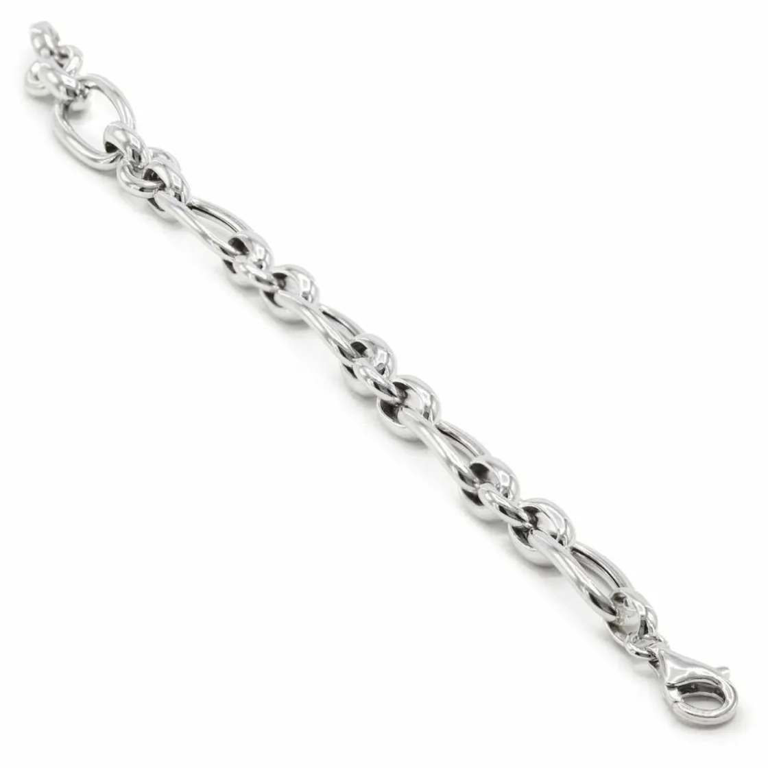 Pulsera Eslabones Plata | LINEARGENT Pulsera eslabones plata diseño de múltiples círculos irregulares