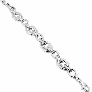 Pulsera Eslabones Plata | LINEARGENT Pulsera eslabones plata diseño tubular y ancho