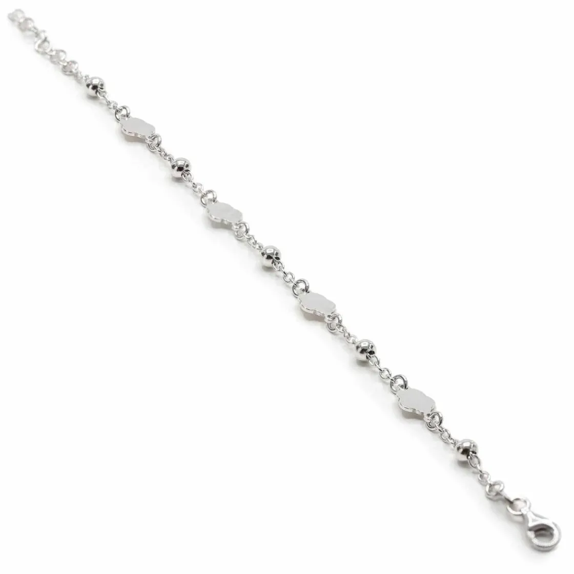Pulseras Finas | LINEARGENT Pulsera infantil de plata motivo flores y bolas
