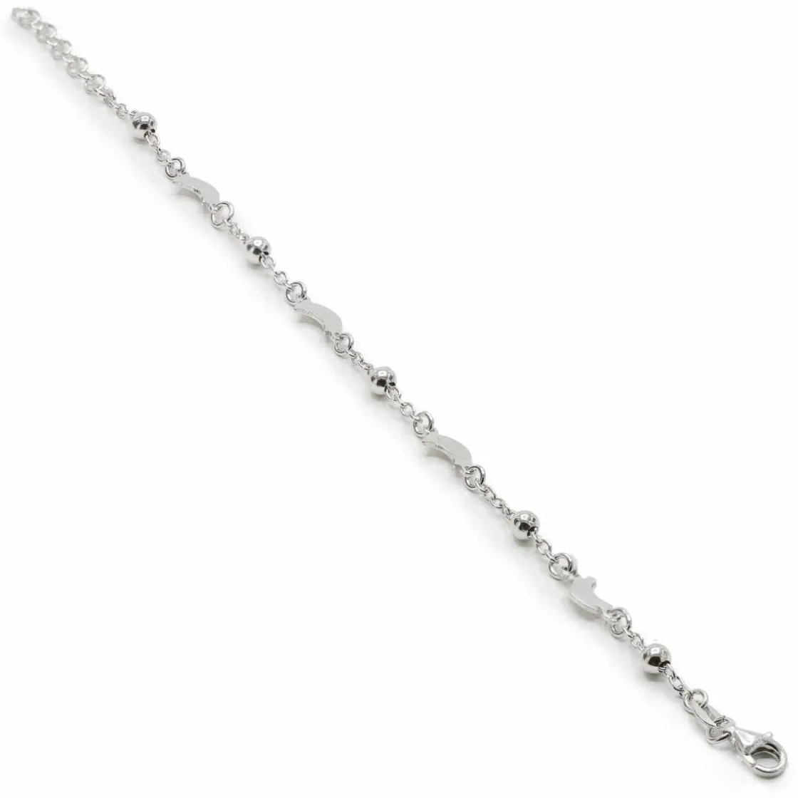 Pulseras Finas | LINEARGENT Pulsera infantil de plata motivo luna y bolas