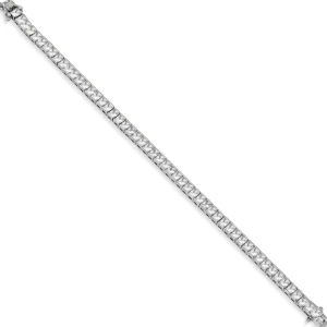 Pulseras Brillantes | Pulsera Riviere | LINEARGENT Pulsera riviere de plata con circonitas talla princesa