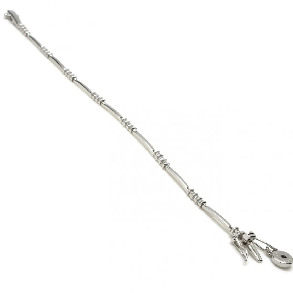 Pulseras Brillantes | Pulseras Finas | LINEARGENT Pulseras brillantes de plata cenefa de circonita
