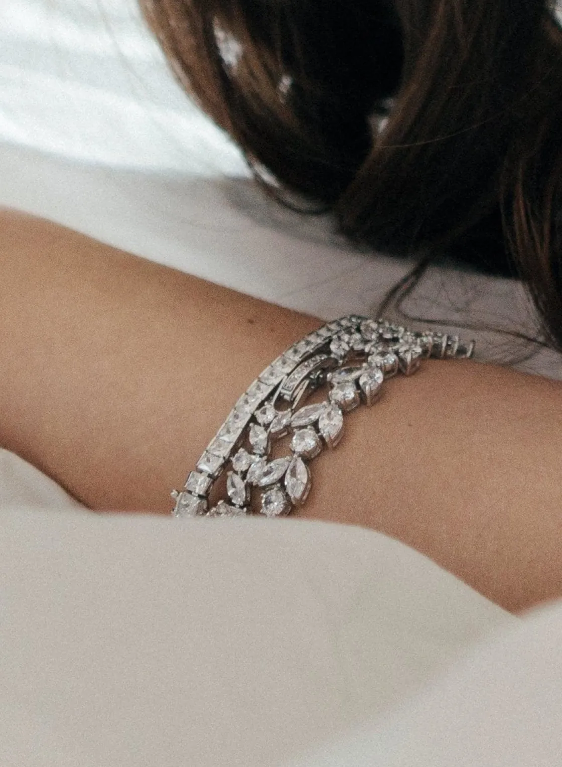 Pulseras Brillantes | LINEARGENT Pulseras brillantes de plata diseño de hojas