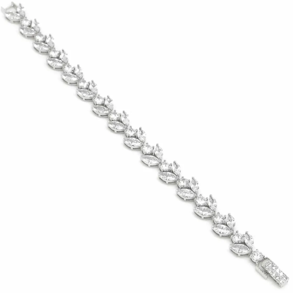 Pulseras Brillantes | LINEARGENT Pulseras brillantes de plata diseño floral