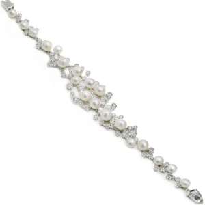 Pulseras Perlas | Pulseras Brillantes | LINEARGENT Pulseras brillantes de plata diseño perlas y circonitas