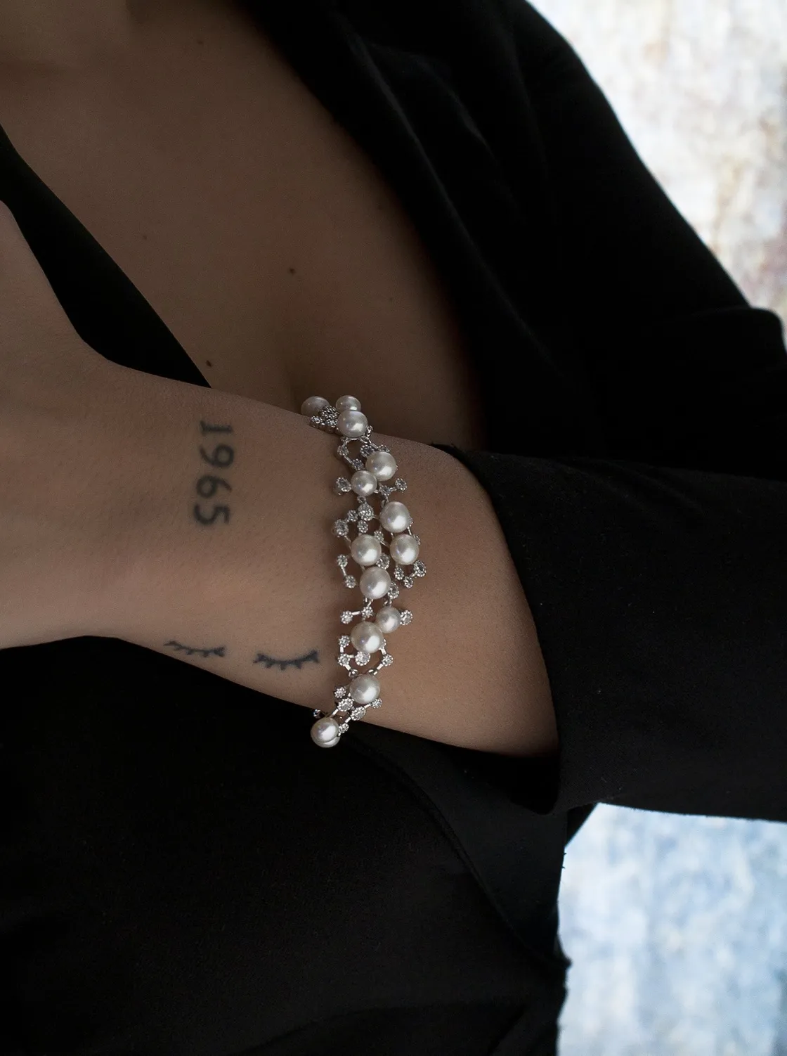 Pulseras Perlas | Pulseras Brillantes | LINEARGENT Pulseras brillantes de plata diseño perlas y circonitas