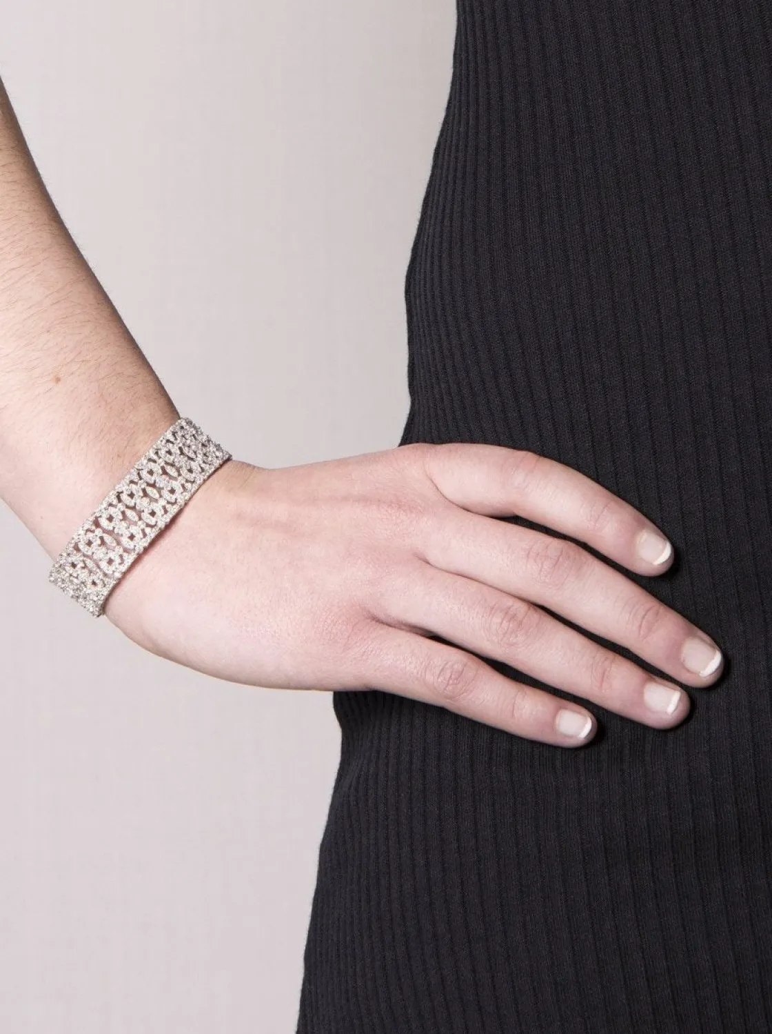 Pulseras Brillantes | LINEARGENT Pulseras brillantes diseño grueso con circonitas