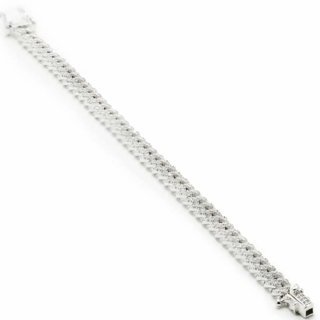 Pulseras Brillantes | LINEARGENT Pulseras brillantes en plata con engaste total de circonitas