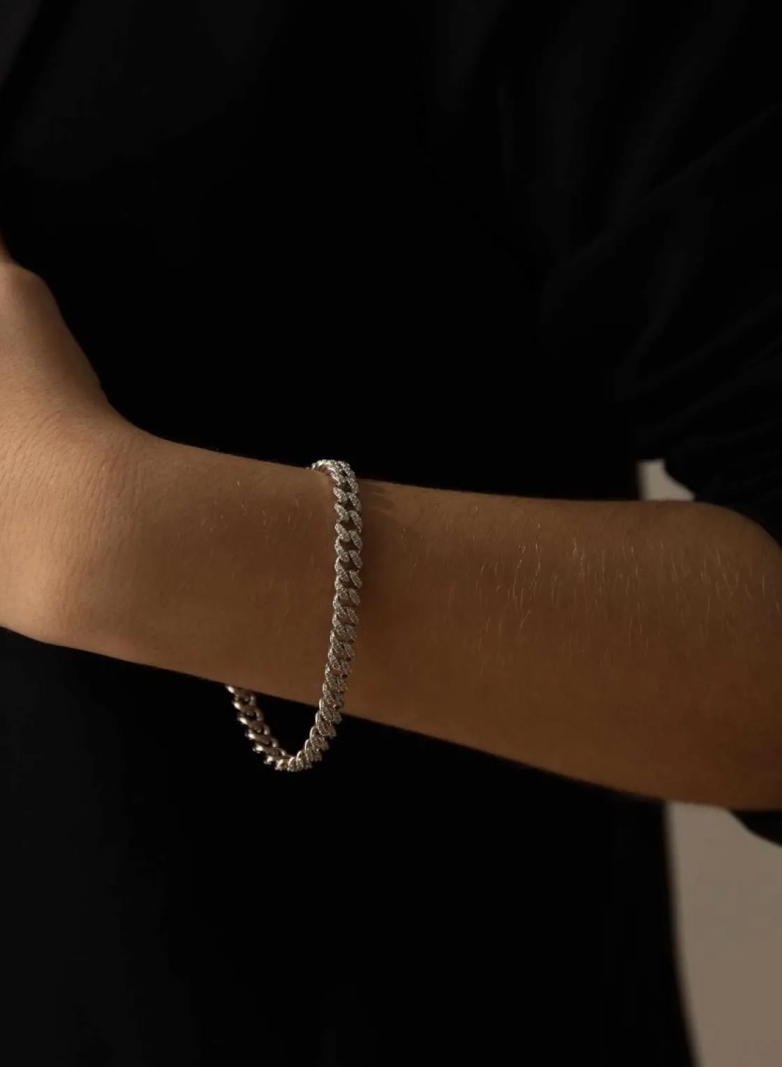 Pulseras Brillantes | LINEARGENT Pulseras brillantes en plata con engaste total de circonitas
