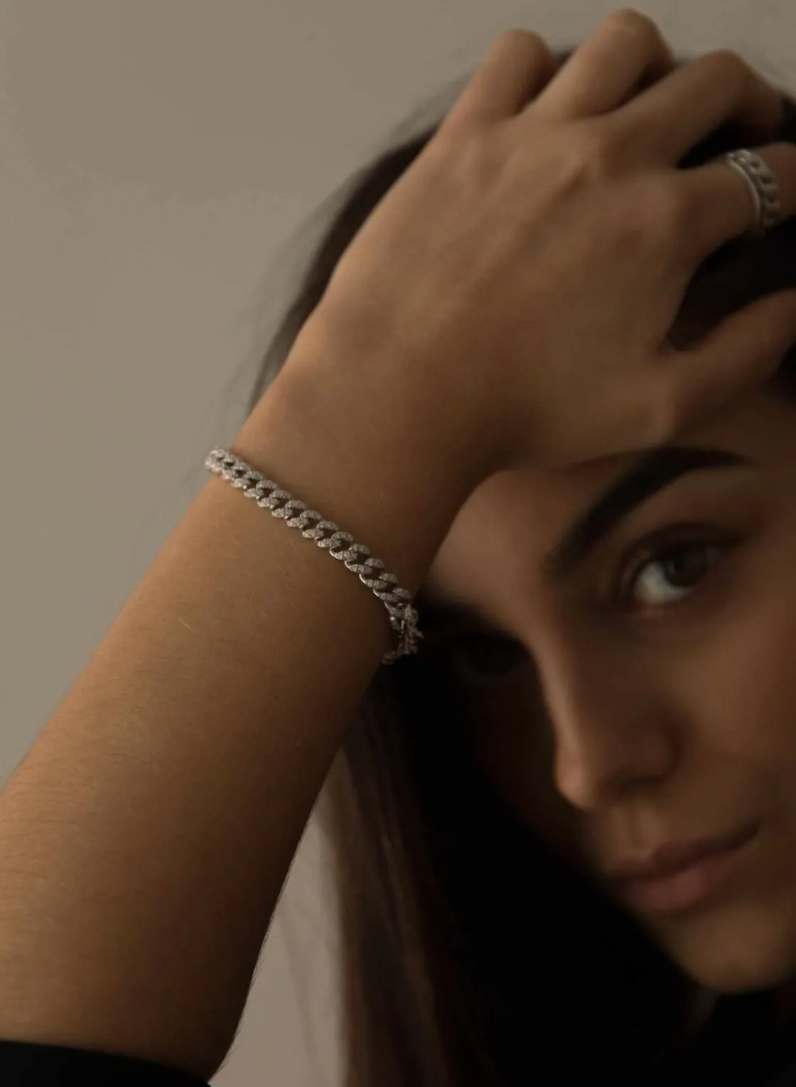 Pulseras Brillantes | LINEARGENT Pulseras brillantes en plata con engaste total de circonitas